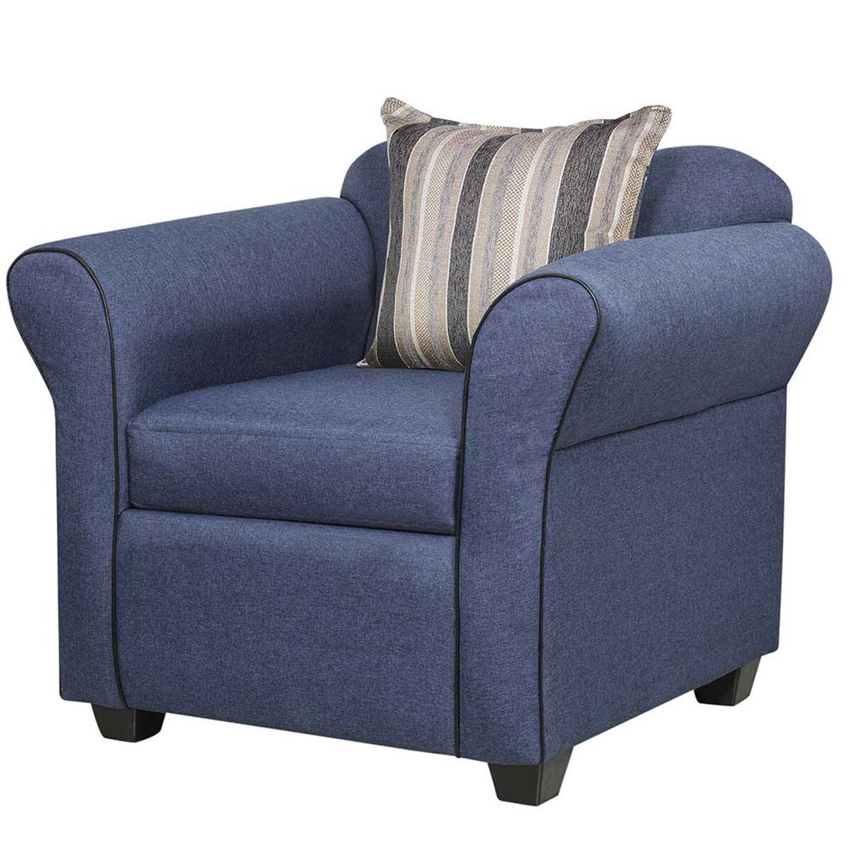 Juego de Living Innovamuebles Ducal Sofá 3 Cuerpos + Dos Sillones 1 Cuerpo Azul