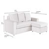 Juego de Living Bodevir Bi-L PU Sof&aacute; 2 Cuerpos + Chaise Longue + Dos Pouf 1 Cuerpo Blanco&nbsp;