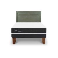 Cama Europea CIC 2 Plazas Ortopedic + Respaldo Milan Olivo