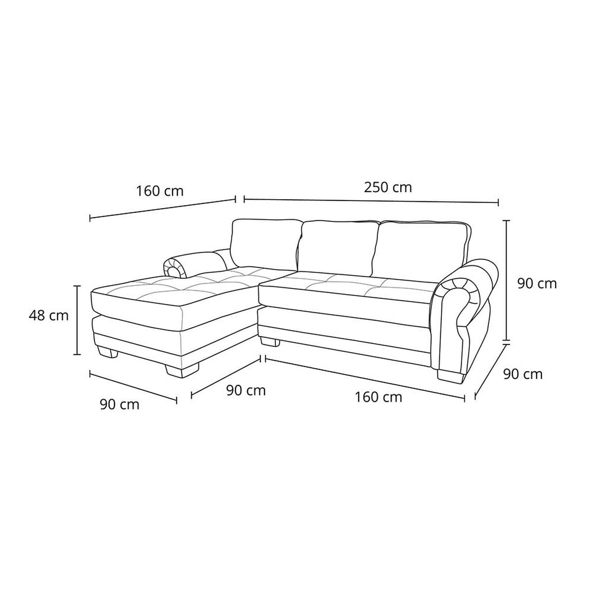 Sofá Seccional Living Factory Oregon 4 Cuerpos Beige