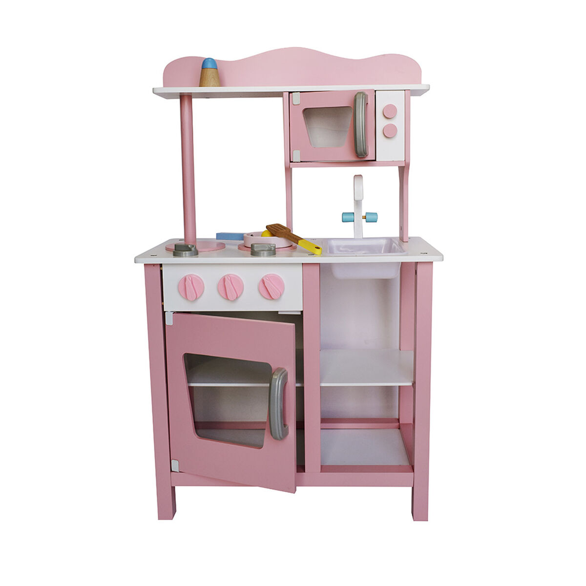 Cocina de Madera Gamepower Rosa con Accesorios