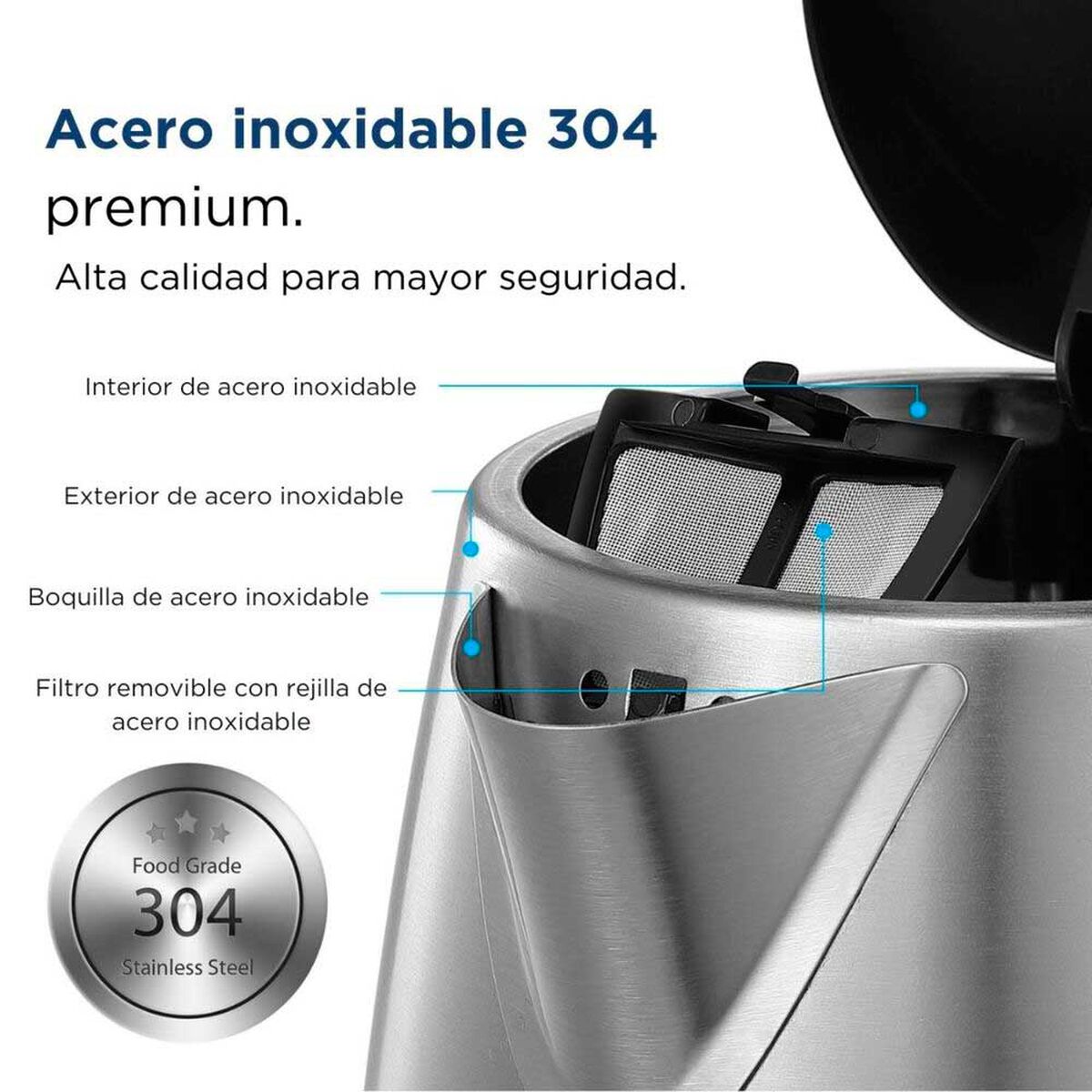 Hervidor Eléctrico Midea MK-17S42B 1,7 lts.