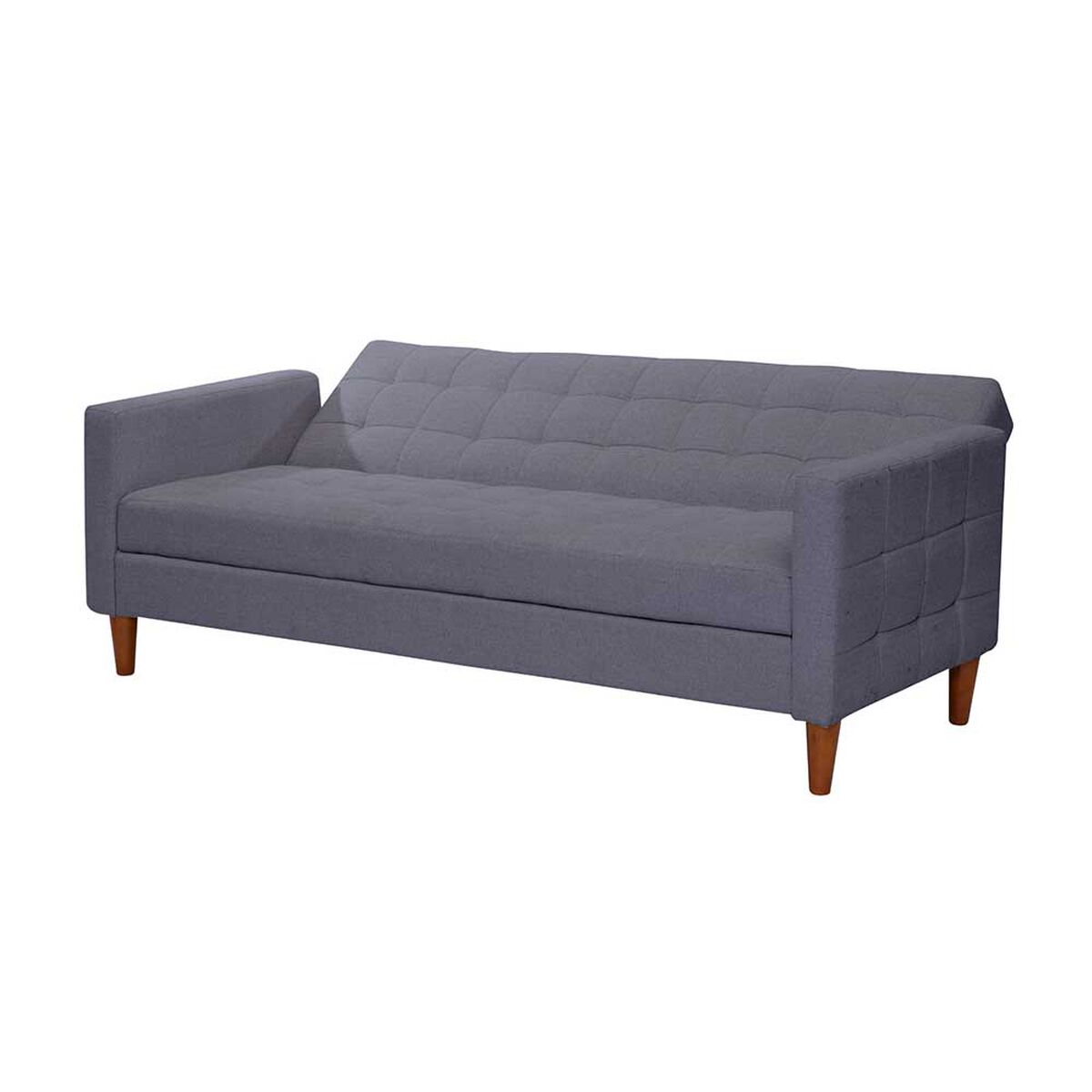 Futón Latam Home Genova Lino 3 Cuerpos Gris Oscuro