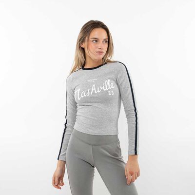 Polera Con Estampado Manga Larga Mujer Icono