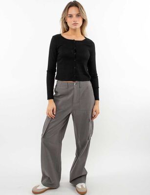 Imagen 2 del producto Sweater Crop Botones Mujer Icono Negro