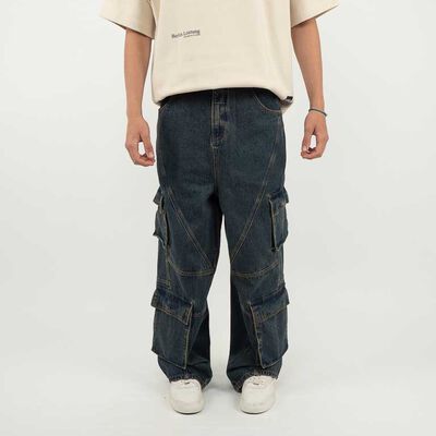 Pantalón Cargo Hombre Icono Azul