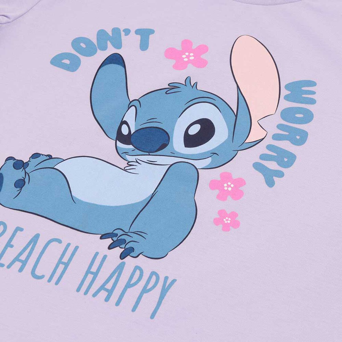 Polera Manga Corta Niña Stitch