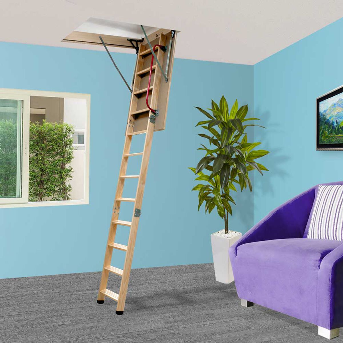 Escalera Ático Homeclaf 70 x 120 cm Café