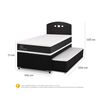 Cama Nido CIC 1,5 Plazas Ortopedic + Respaldo Gales Negro