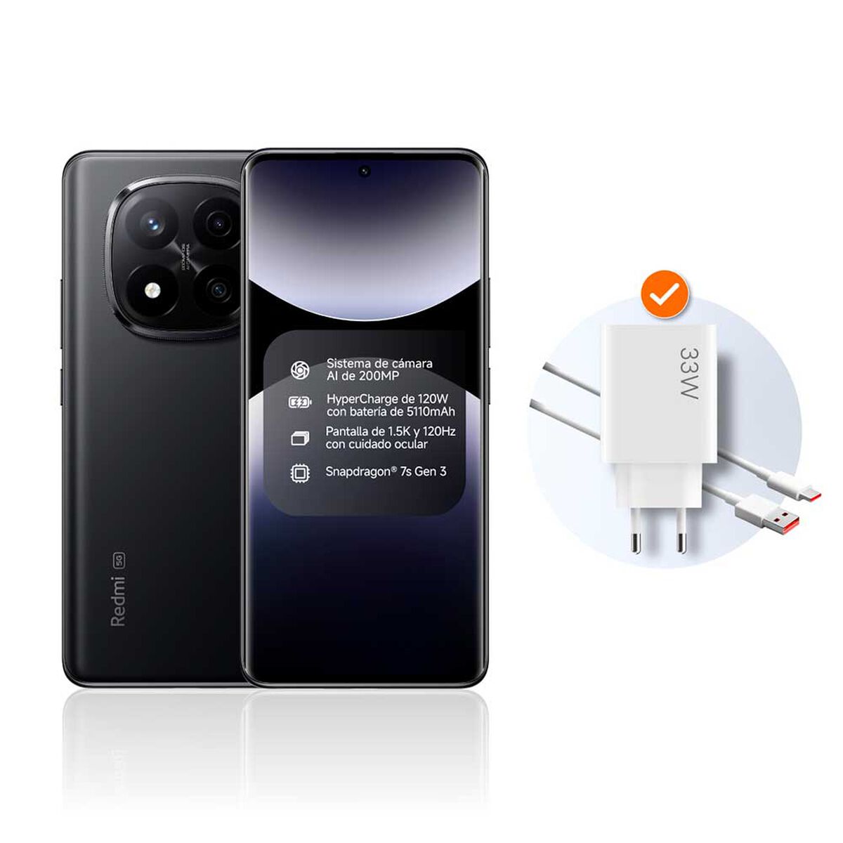 Celular Xiaomi Redmi Note 14 Pro Plus 5G 256GB 6,67" Negro Liberado