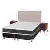 Box Spring CIC Base Dividida 2 Plazas New Ortopedic + Respaldo + 2 Veladores Tigris
