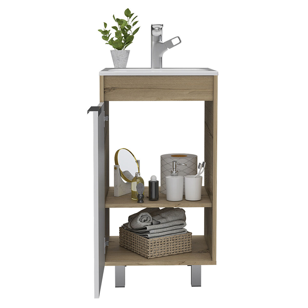 Mueble de Lavamanos Piso + Espejo TuHome Carter