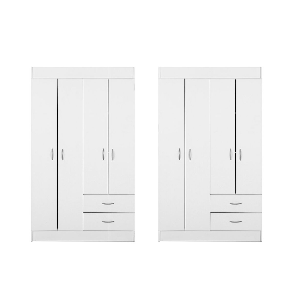 Combo 2 Closet Stanford 4 Puertas 2 Cajones Blanco