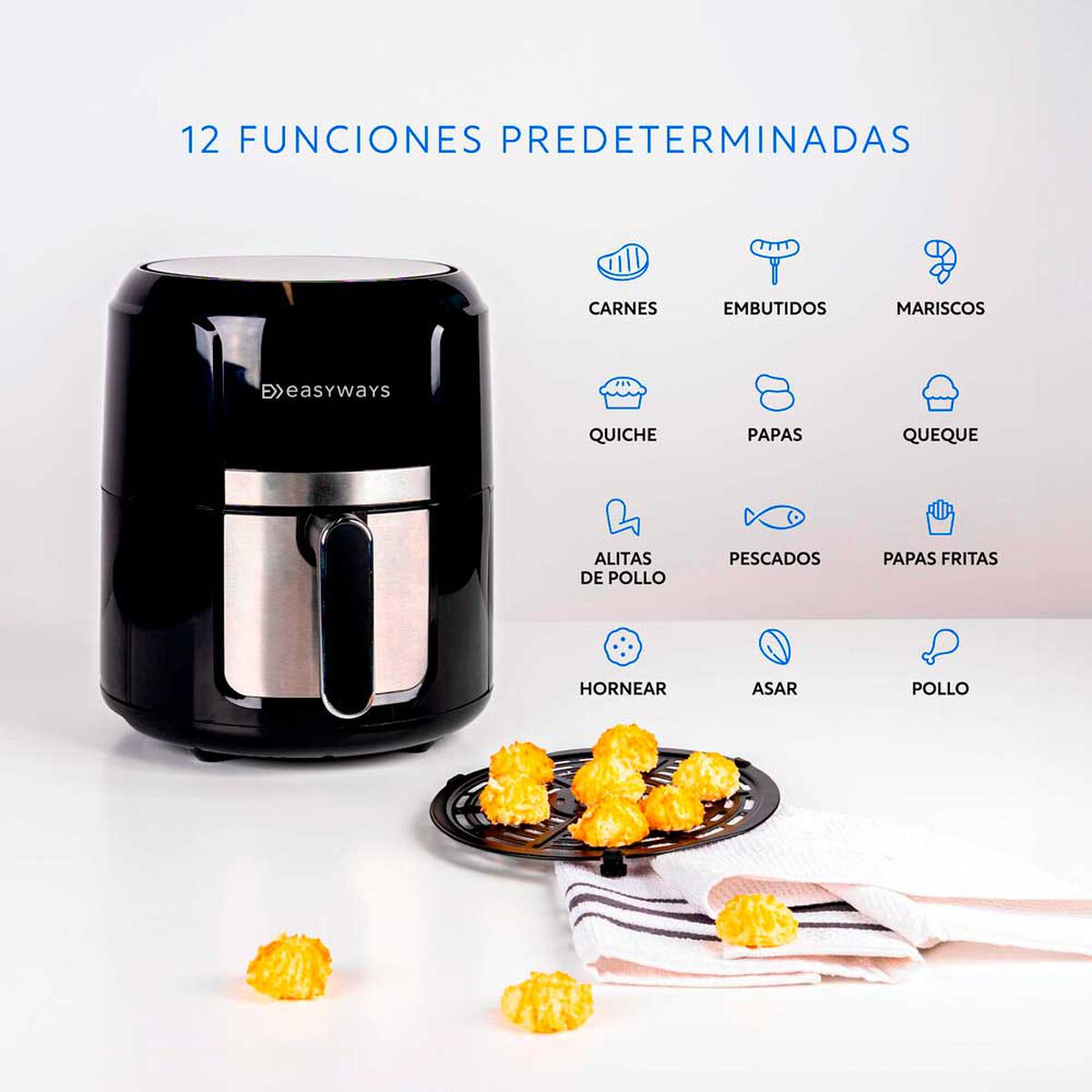 Freidora de Aire  Easyways Air fryer multitouch 3,7 lts.