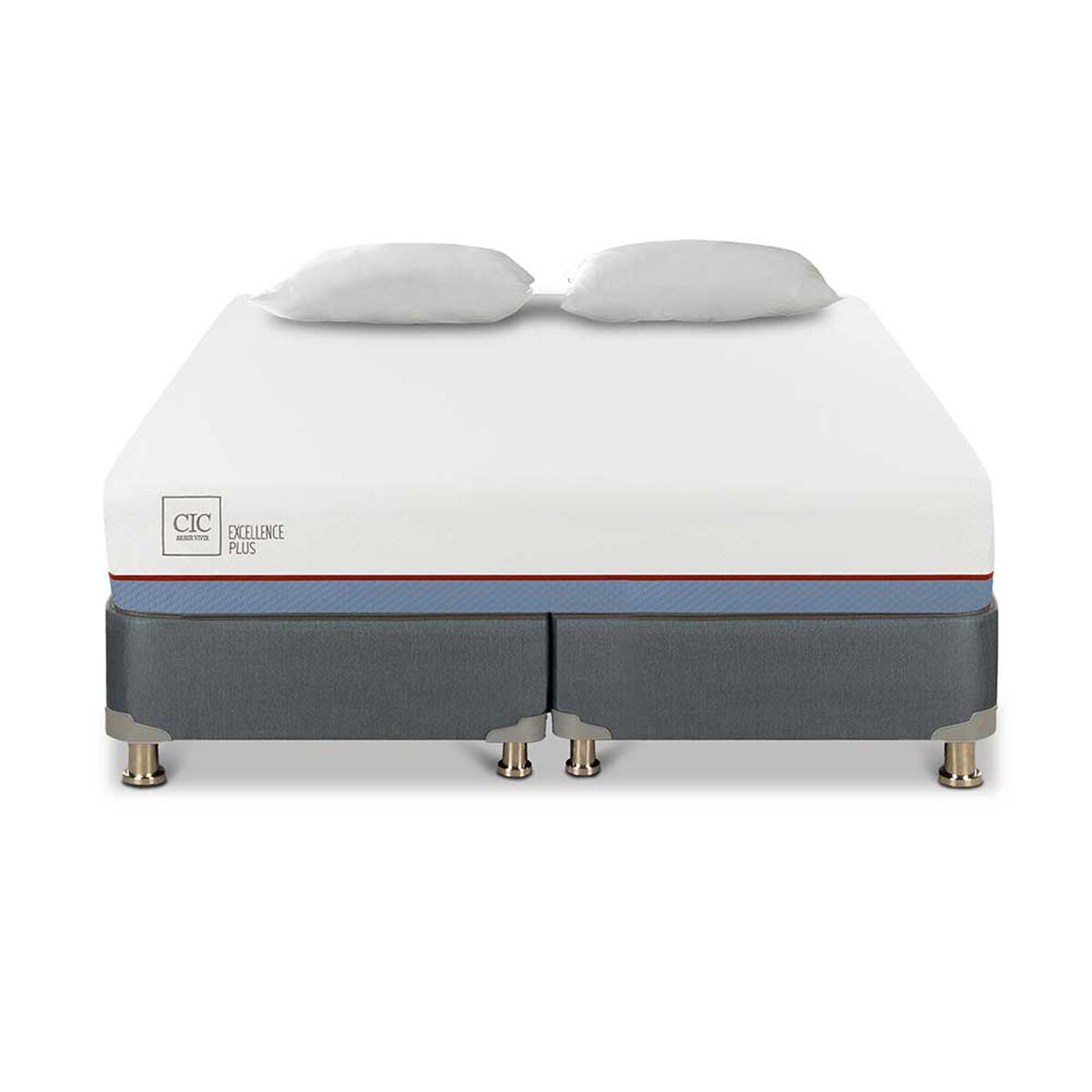 Cama Americana CIC Base Dividida 2 Plazas Excellence Plus + 2 Almohadas