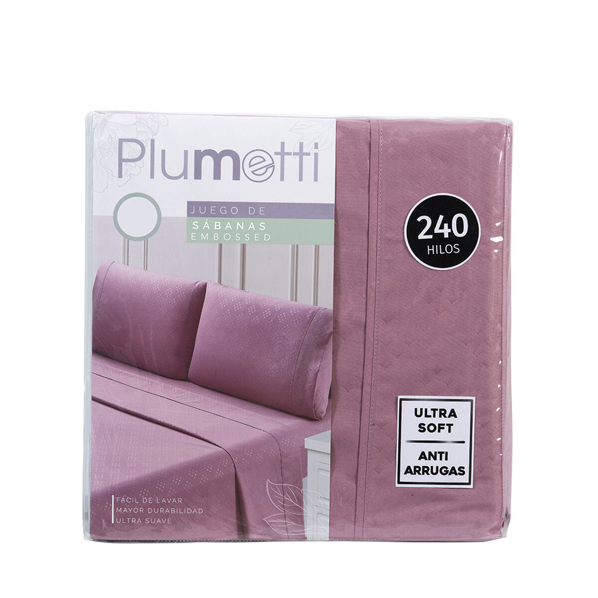 Juego de Sábanas Plumetti 2 Plazas Mimosa Rosado