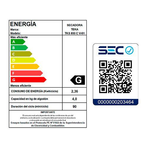 Secadora de Ropa Teka TKS 850 C 8 kg. | Abc