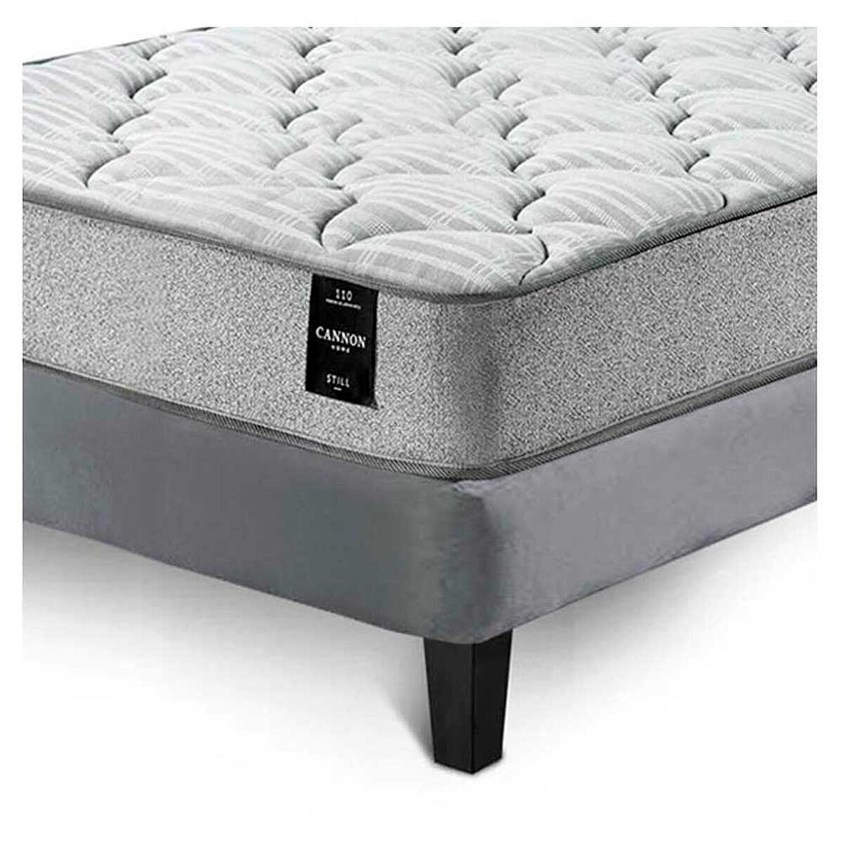 Cama Europea Latam Home 1,5 Plazas Cannon Gris