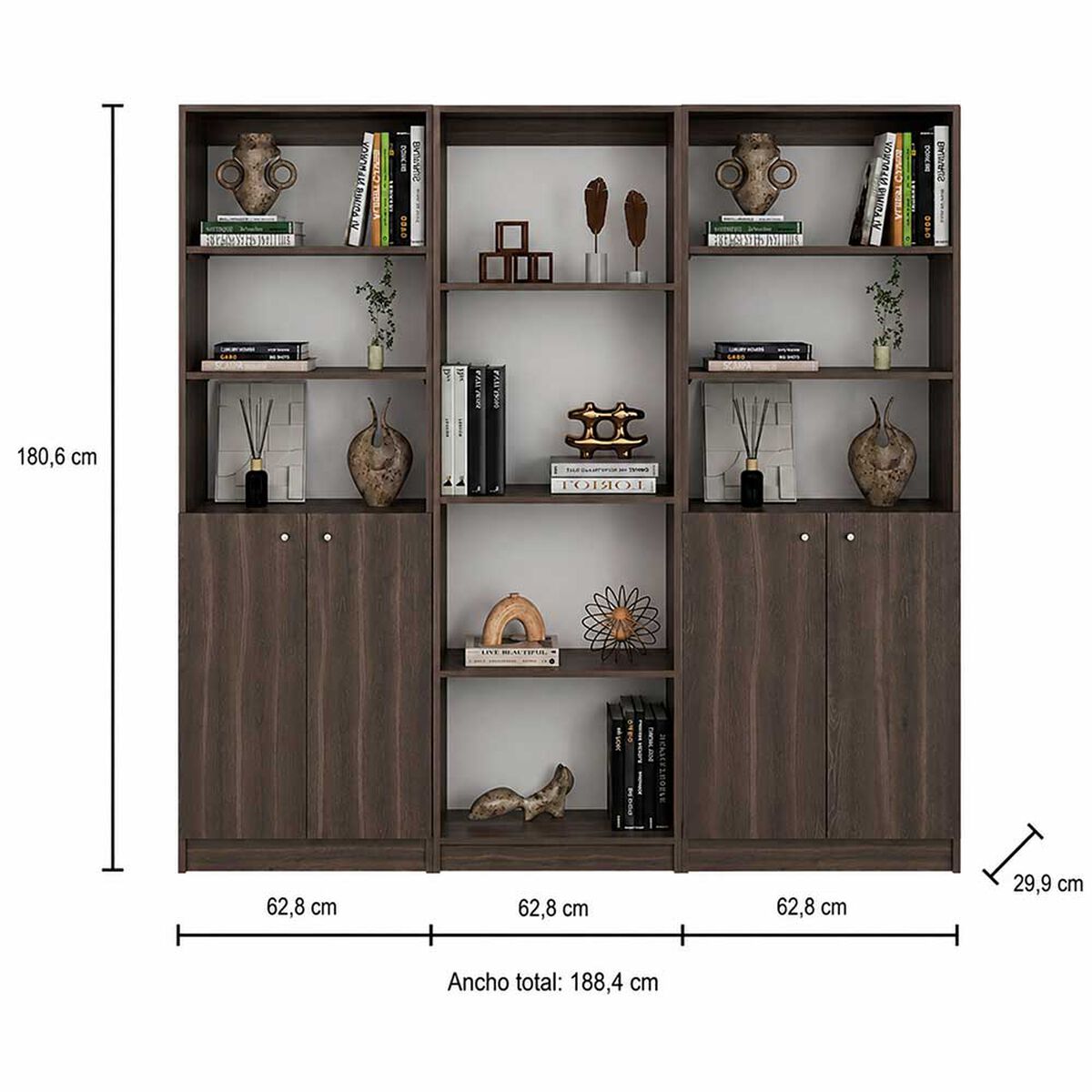 Set 3 Estantes Tuhome Home E 2 Puertas Milan