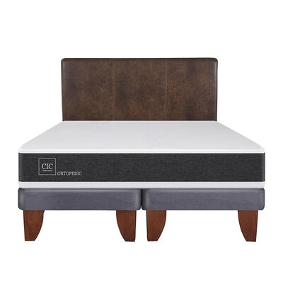 Imagen 1 del producto Cama Europea CIC Base Dividida 2 Plazas Ortopedic + Respaldo Baker