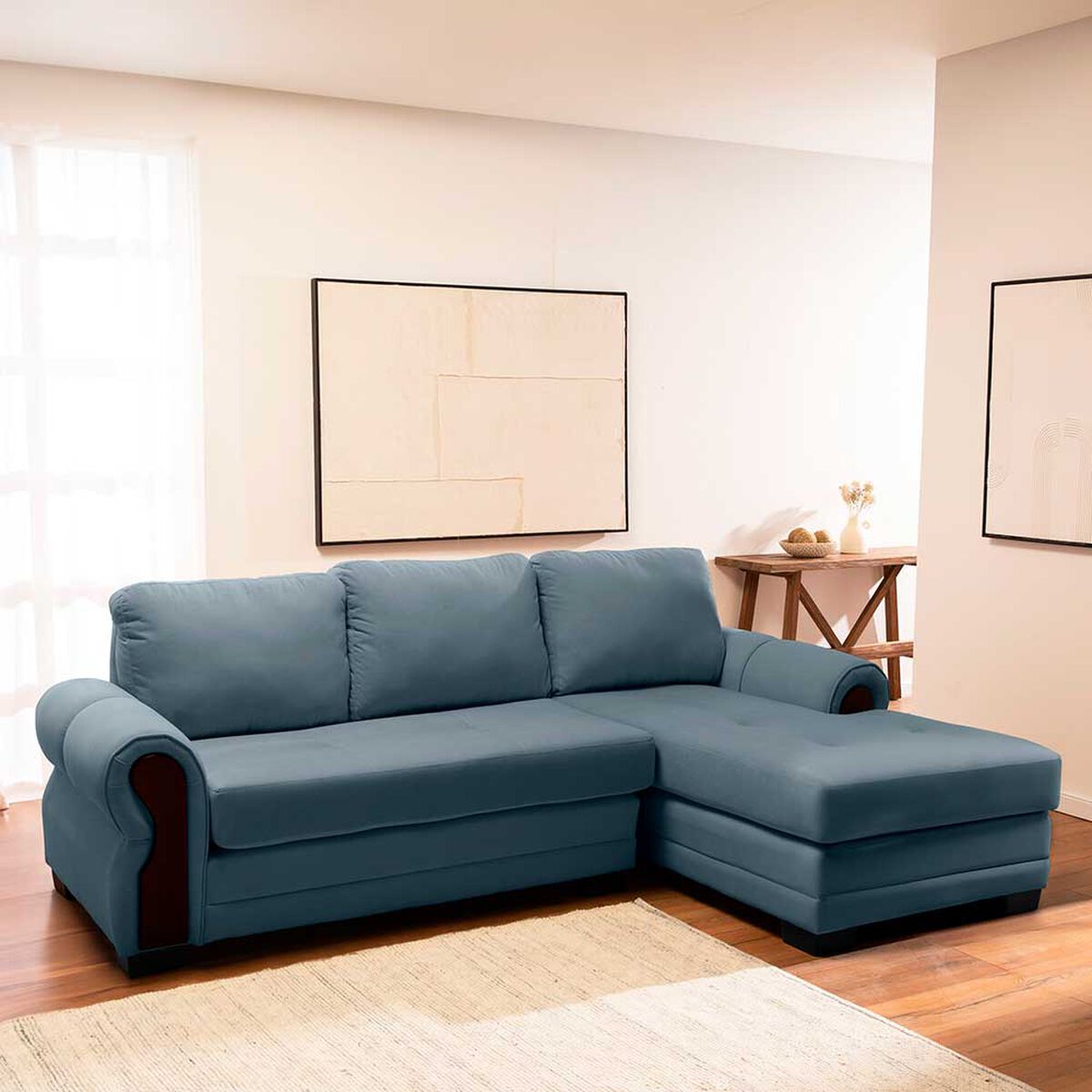 Sof&aacute; Seccional Living Factory Oregon 4 Cuerpos Gris