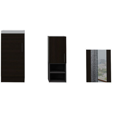 Imagen 1 del producto Set Muebles Auxiliar + Lavamanos + Espejo Flotante TuHome Madrid