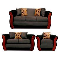 Juego de Living Elegant Detail Girona Sofá 3 Cuerpos + Sofá 2 Cuerpos + Sillón 1 Cuerpo Gris