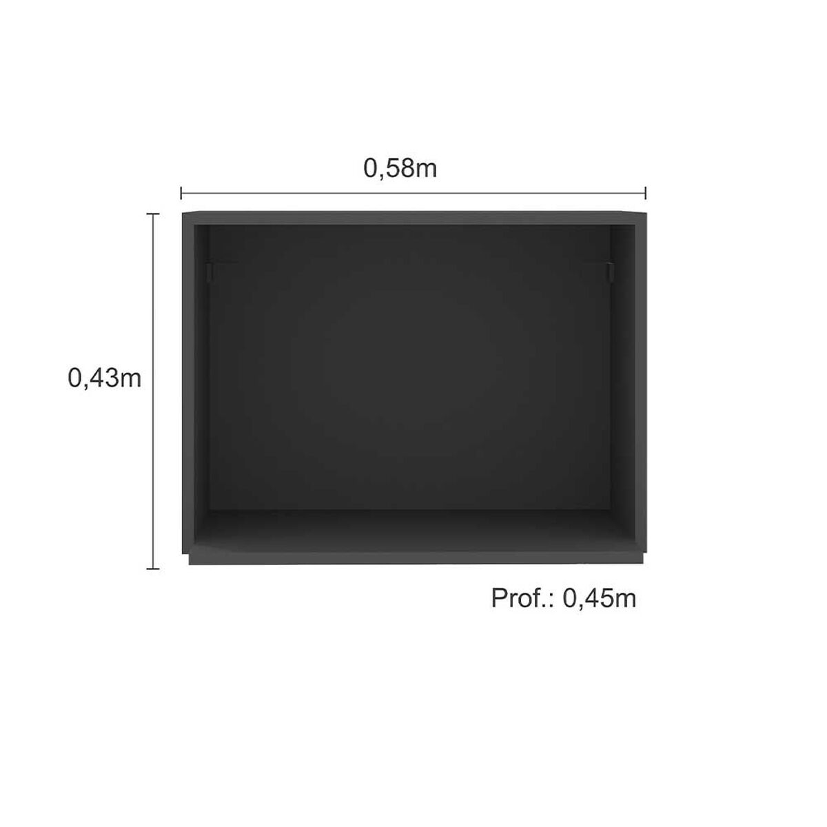 Mueble Aereo de Cocina para Microondas Home Mobili Etni 58 Grafito