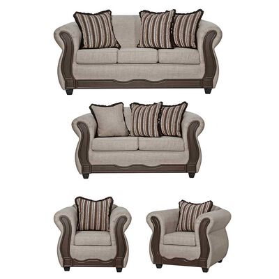 Juego de Living Black Factory Sofia 7 Cuerpos Beige