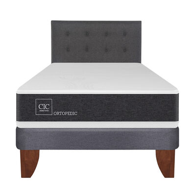 Cama Europea CIC 1,5 Plazas Ortopedic + Respaldo Eufrates