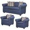 Juego de Living Innovamuebles Ducal Sofá 3 Cuerpos + Dos Sillones 1 Cuerpo Azul