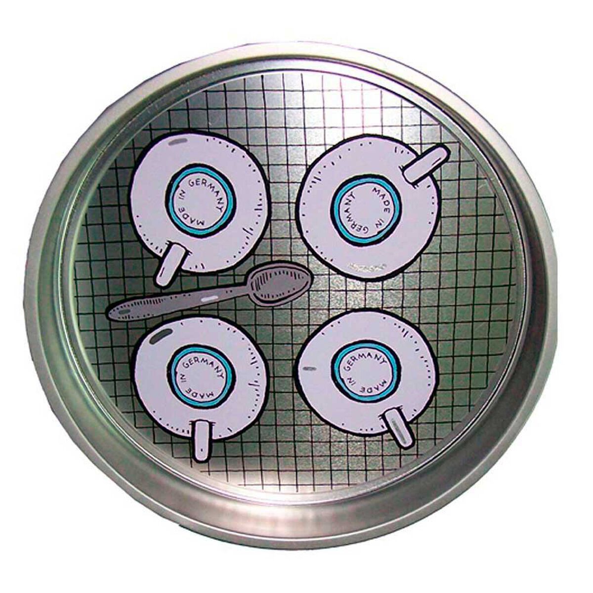 Bandeja Metal Vgo Estampada Circular 33 cm Caf&eacute;