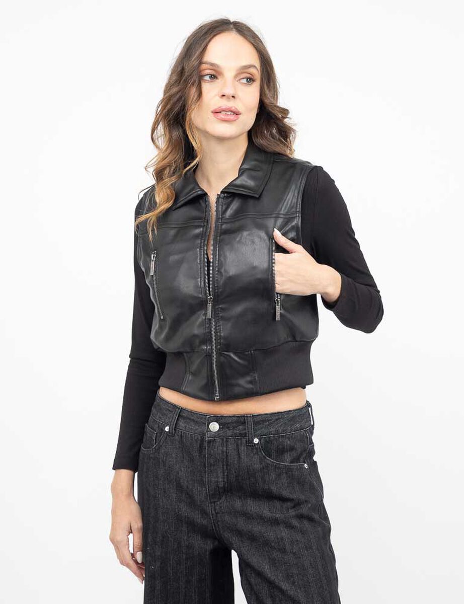 Parka Ecocuero Sin Mangas Mujer Soviet