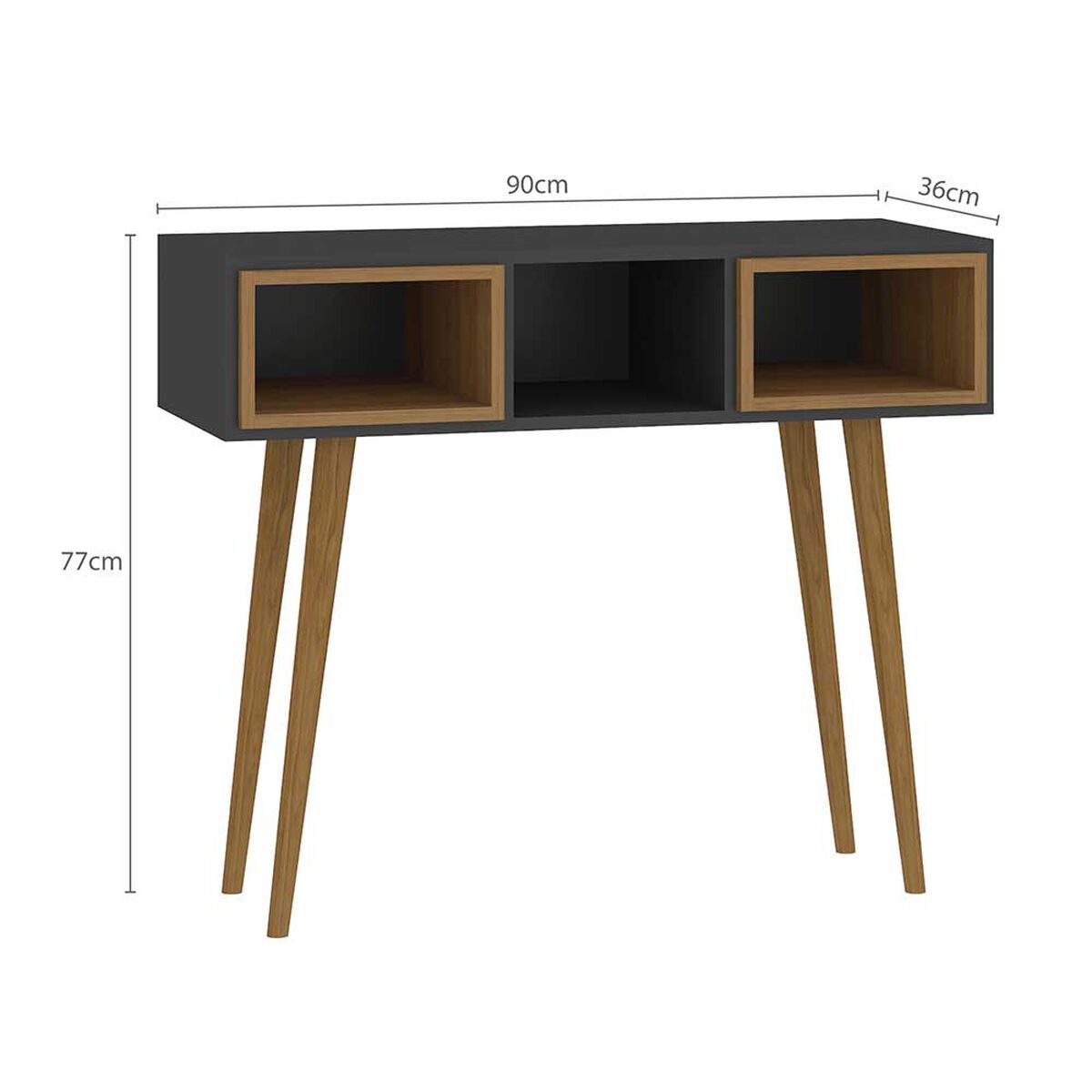 Mesa de Arrimo Jdo & Design Retro Grafito Nogal