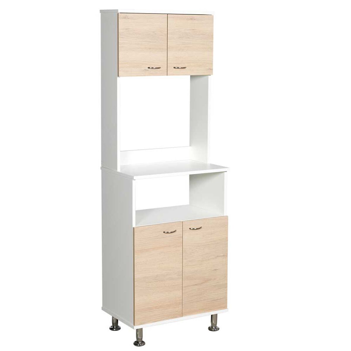 Combo Mueble Microondas + Barra de Cocina TuHome Kitchen Blanco