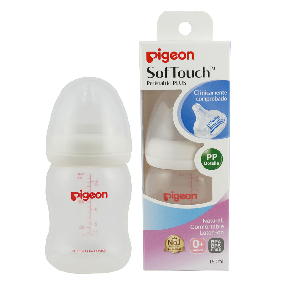 Biberón Pigeon Boca Ancha Pp 160 ml