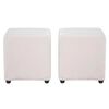 Juego de Living Bodevir Bi-L PU Sof&aacute; 2 Cuerpos + Chaise Longue + Dos Pouf 1 Cuerpo Blanco&nbsp;