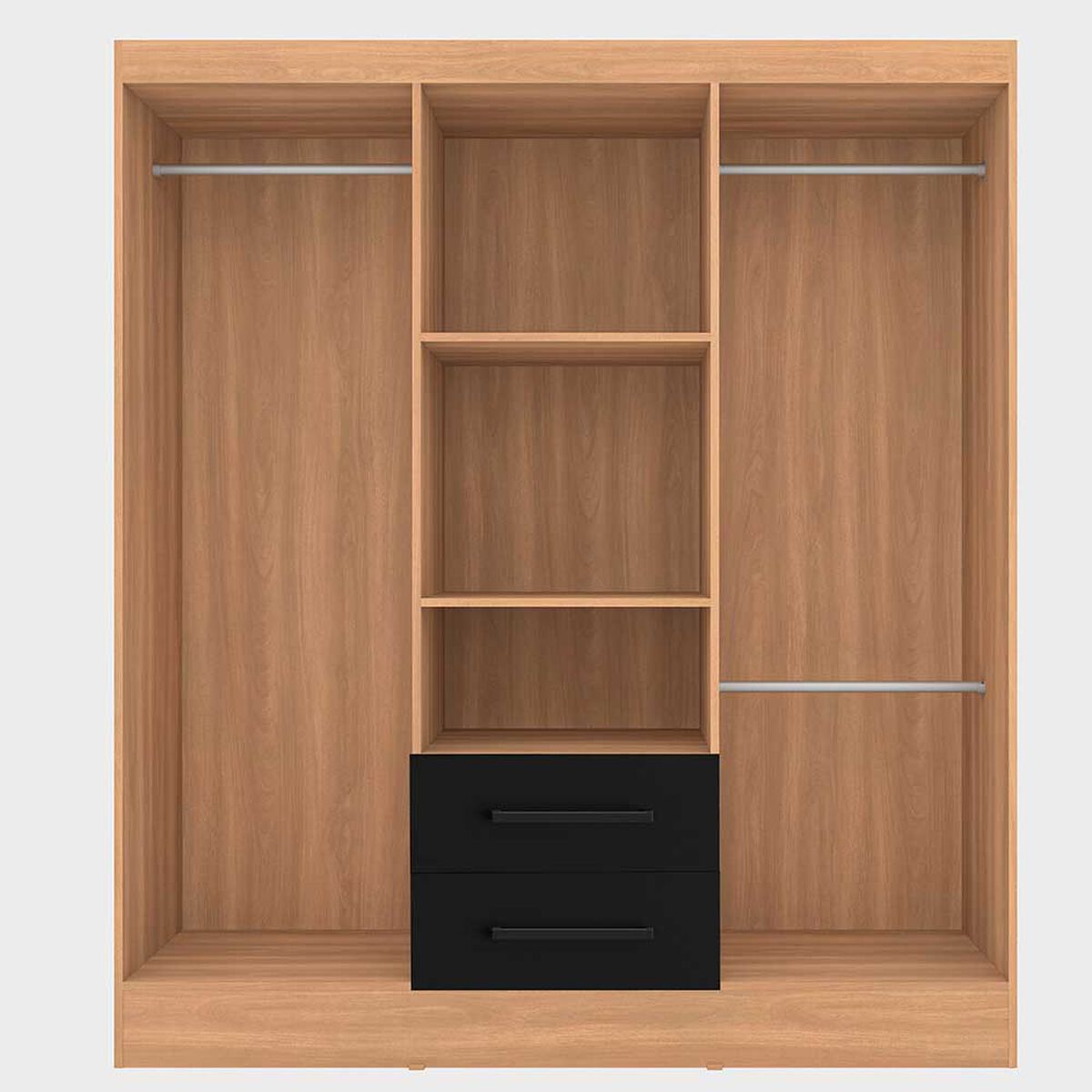 Clóset Roca Ámbar Canela Negro 6 Puertas 2 Cajones