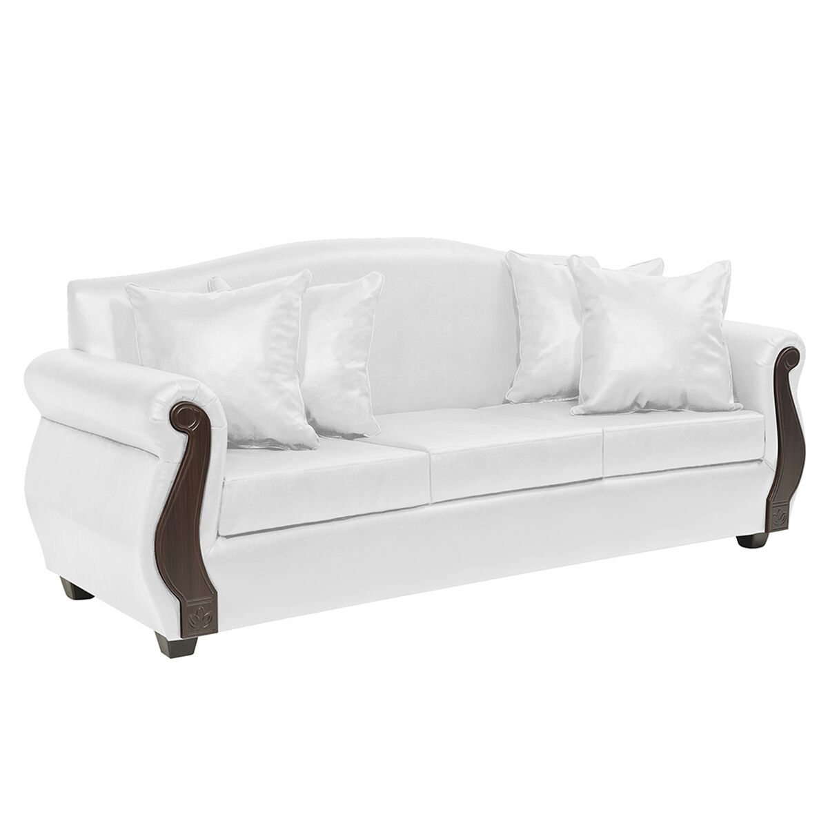 Juego de Living Innovamuebles New Bugambilia Sofá 3 Cuerpos + Dos Sillones 1 Cuerpo Blanco
