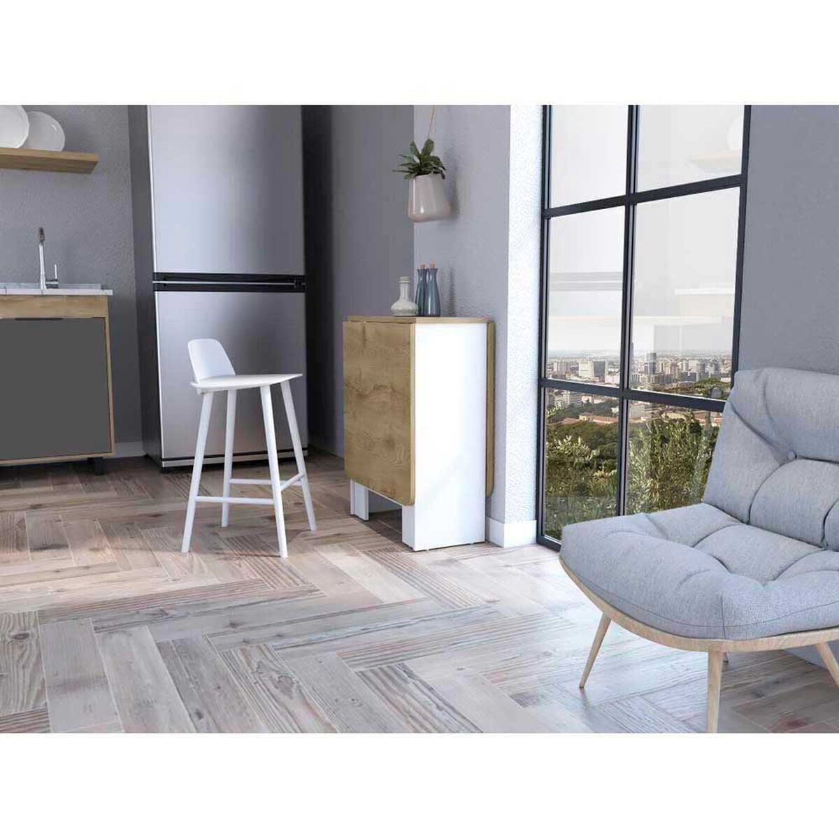 Mesa Abatible TuHome Compact Blanco Macadamia