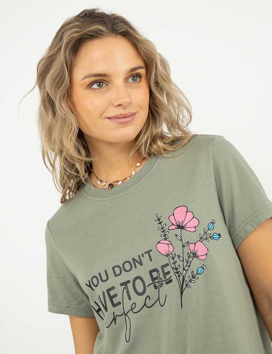 Polera Con Estampado Manga Corta Mujer Icono