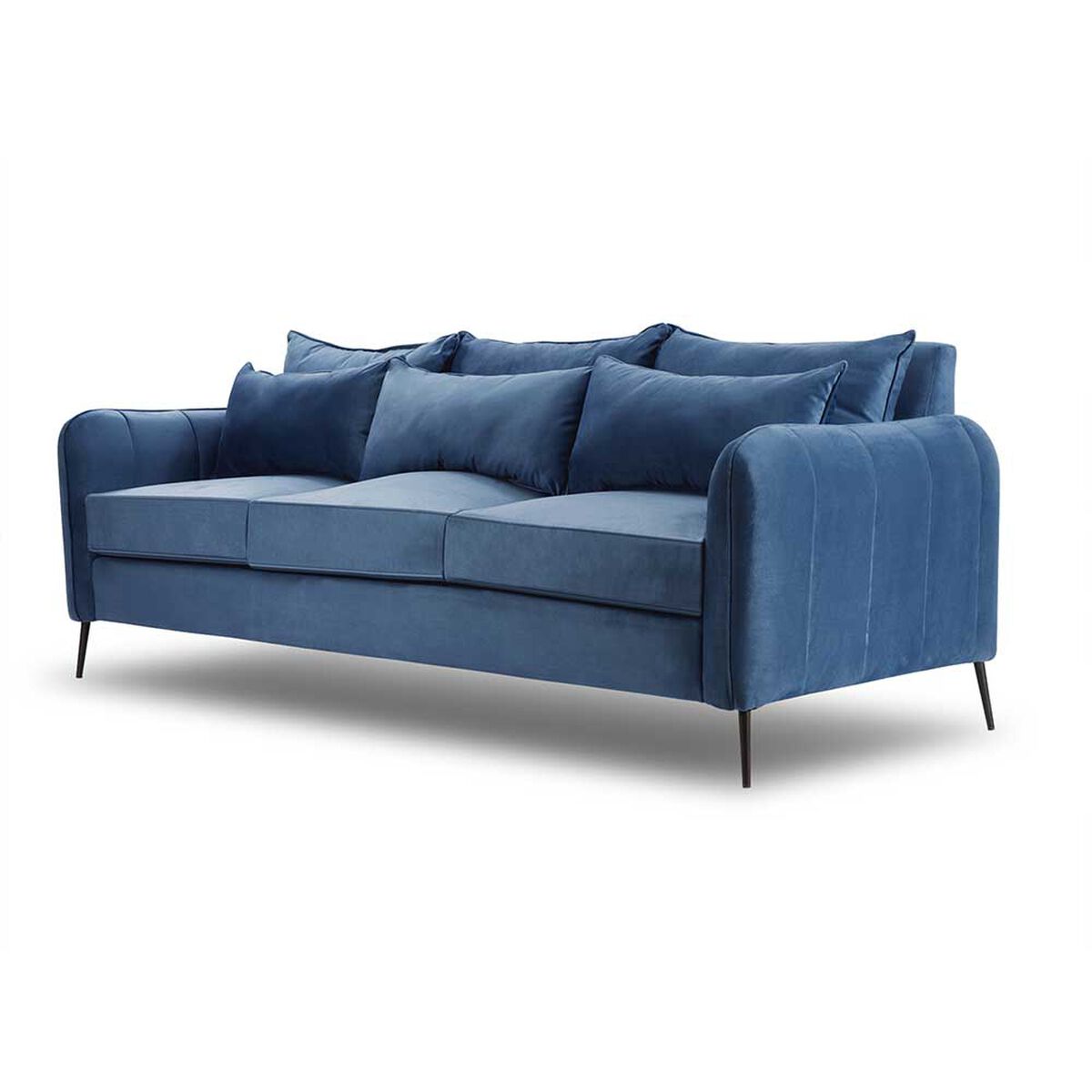 Juego de Living Innovamuebles Italia Felpa Sofá 3 Cuerpos + Sofá 2 Cuerpos Azul