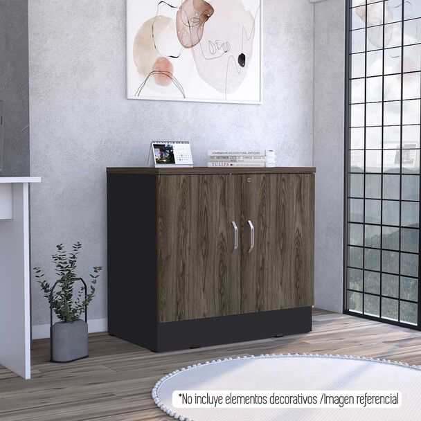 Mueble Archivador TuHome Home Office Negro Soft Coñac