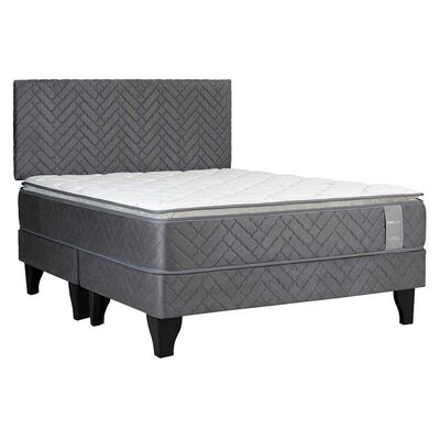 Imagen 1 del producto Cama Europea Celta Base Dividida King Carbono + Respaldo Acolchado