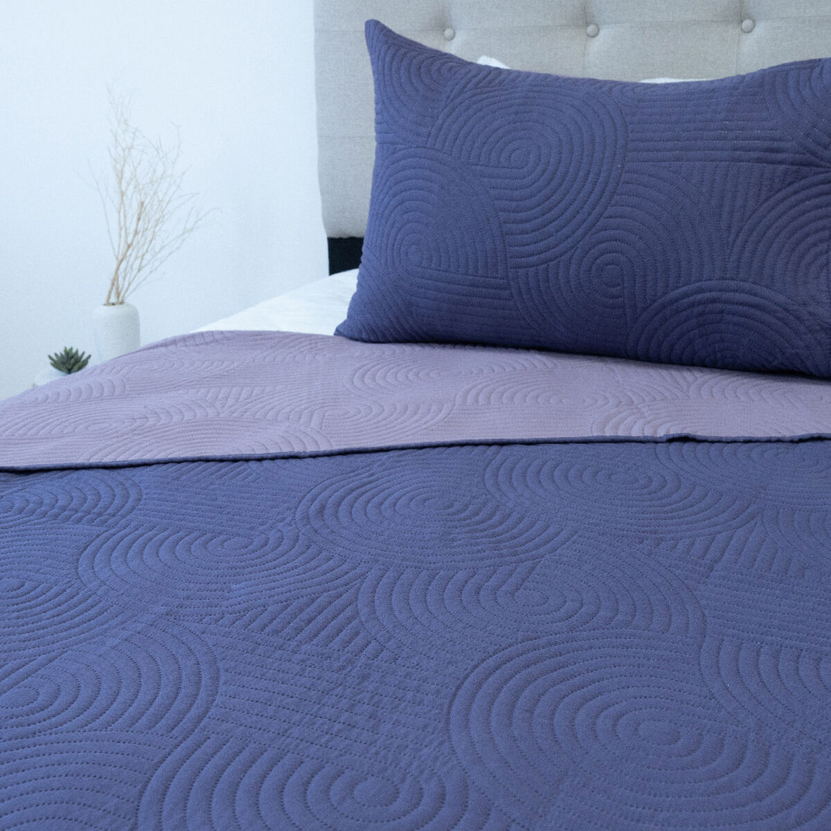 Quilt Doral Hotpress Bi-Color 1,5 Plazas Lila