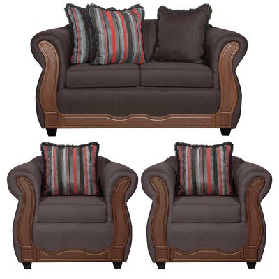 Juego de Living Black Factory Sofia 4 Cuerpos Café