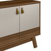 Rack TV Home Mobili Meda Hasta 65" Blanco Off Café