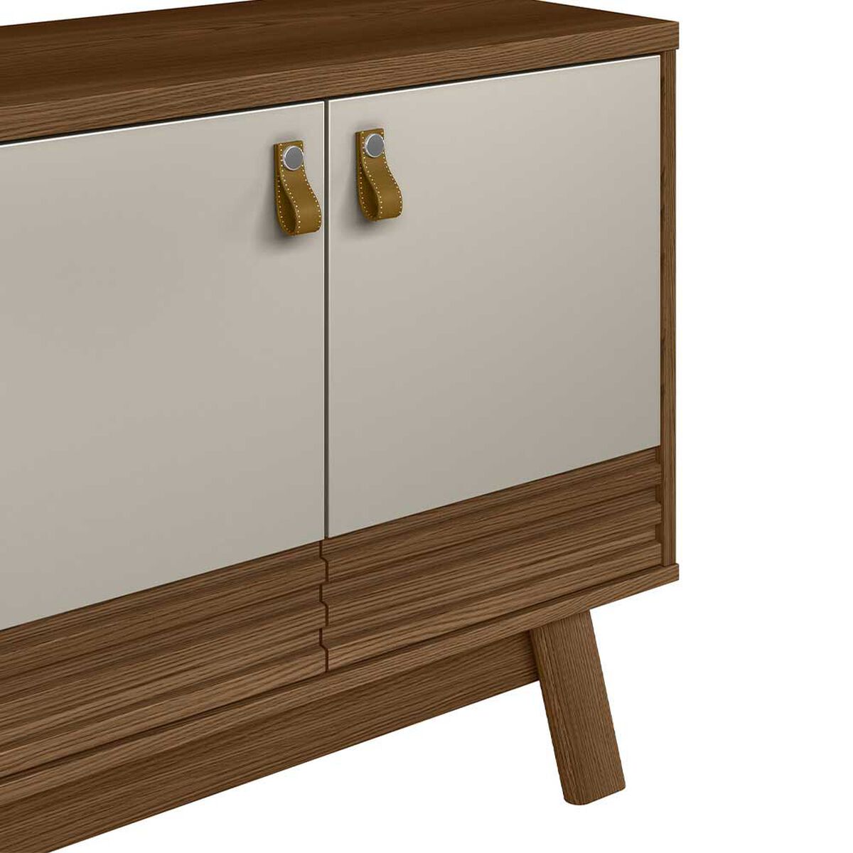 Rack TV Home Mobili Meda Hasta 65" Blanco Off Café