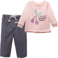 Conjunto Polerón+Calza de Algodón Chess Baby Rosa