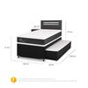 Cama Nido CIC Base Normal 1,5 Plazas Ortopedic + Respaldo + Velador Munich